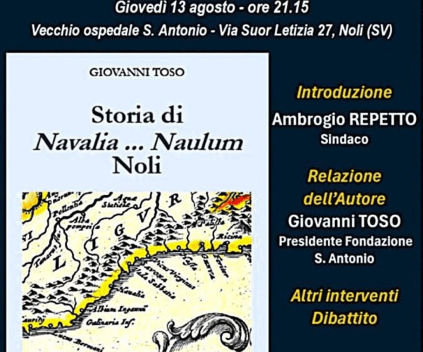 n viaggio alle radici di Noli: incontro letterario al Vecchio ospedale Sant’Antonio