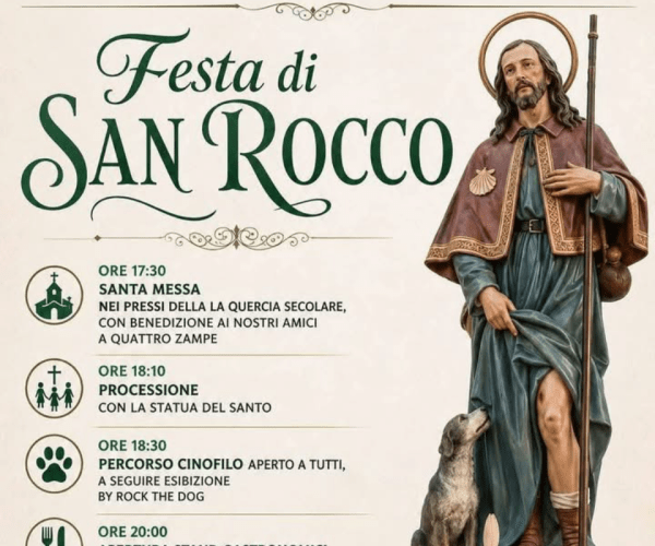 Fede, tradizioni e cinofilia a Garlenda: il programma completo della Festa di San Rocco del 16 agosto