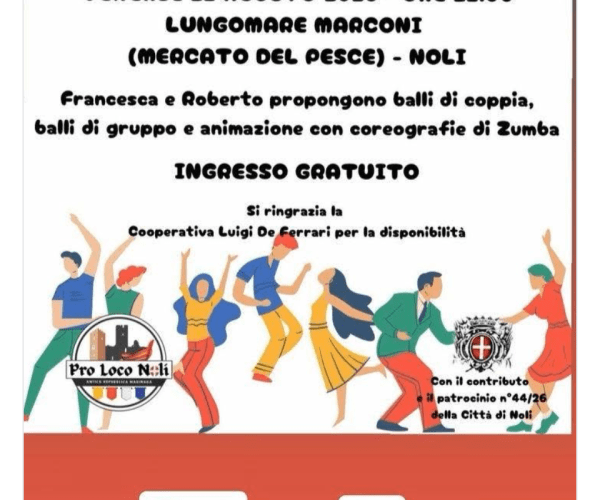 Balli di gruppo, di coppia e animazione: venerdì 21 agosto tutti in pista a Noli