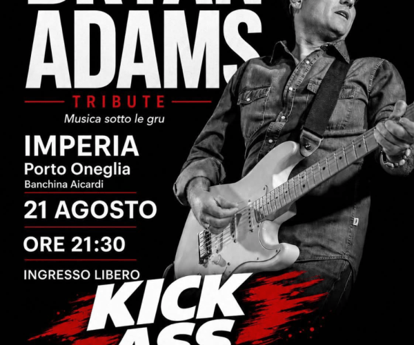 “Musica sotto le gru” a Imperia: il 21 agosto i Kick Ass in concerto con il tributo a Bryan Adams