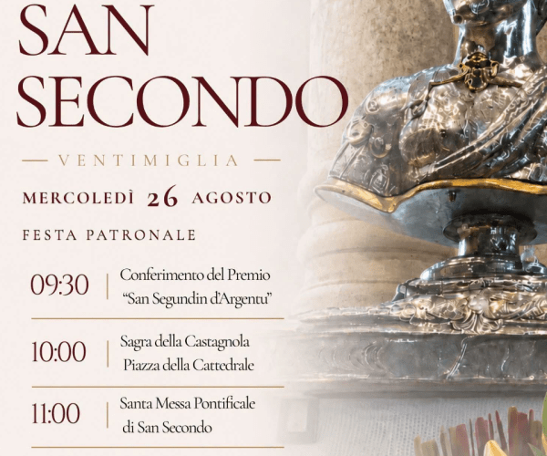 Ventimiglia celebra San Secondo: il programma della festa patronale di mercoledì 26 agosto