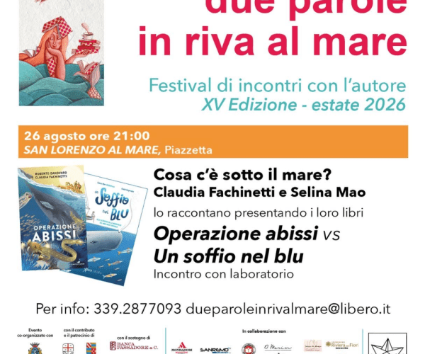 “Due parole in riva al mare”: a San Lorenzo al Mare un incontro per scoprire i segreti degli abissi
