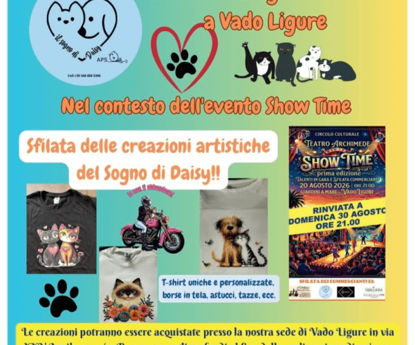 Moda solidale a Vado Ligure: domenica 30 agosto in passerella le creazioni de “Il Sogno di Daisy”