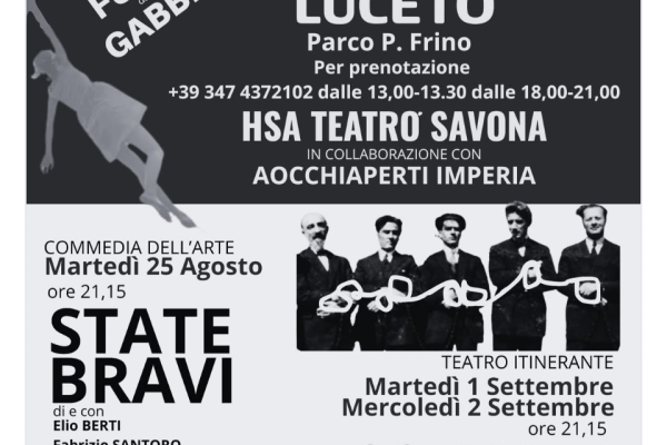Commedia dell’arte e teatro itinerante: dal 25 agosto torna lo spettacolo al C.R.C.S. Luceto