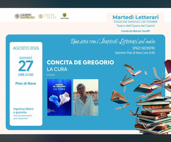 I “Martedì Letterari sul mare”: giovedì 27 agosto Concita De Gregorio a Sanremo