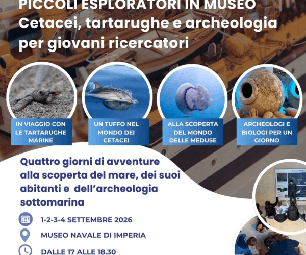 Cetacei, tartarughe e archeologia: dal 1° settembre il Museo Navale di Imperia accoglie i giovani ricercatori