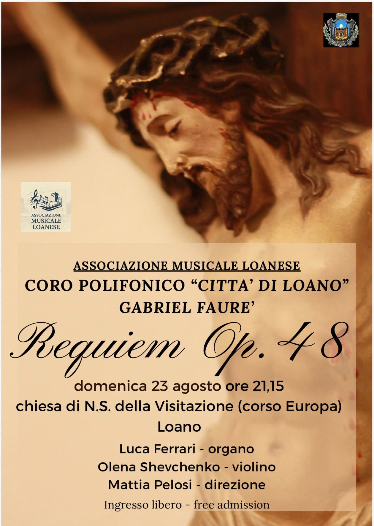 Il Coro Polifonico Città di Loano esegue il Requiem di Fauré: appuntamento domenica 23 agosto