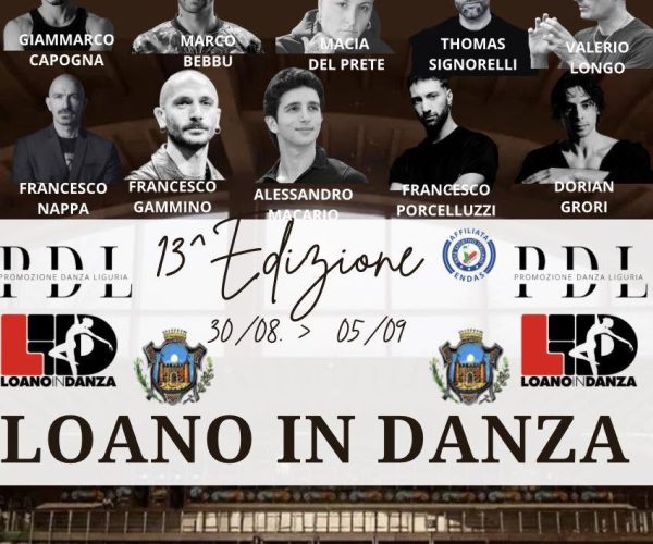 Loano in Danza: dal 30 agosto al PalaGarassini la tredicesima edizione con grandi maestri e lezioni aperte al pubblico