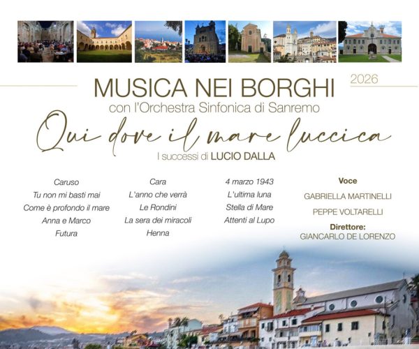 “Musica nei Borghi” fa tappa a Santo Stefano al Mare: domenica 23 agosto l’omaggio a Lucio Dalla