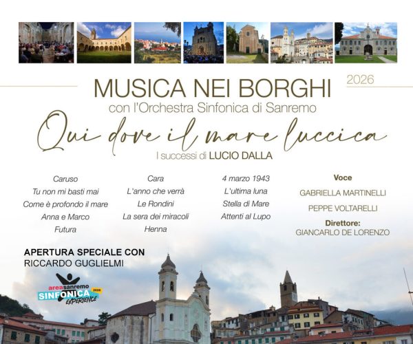 “Musica nei Borghi” arriva a Ceriana: martedì 25 agosto l’omaggio dell’Orchestra Sinfonica a Lucio Dalla