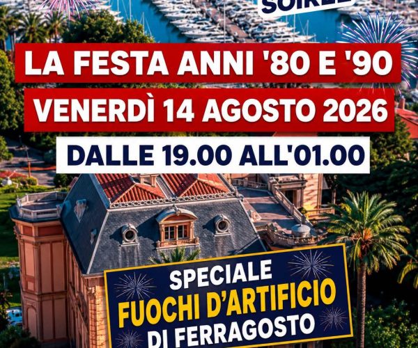 Musica, festa e fuochi d’artificio a Sanremo: arriva la “Odeon Soiree” a ingresso gratuito a Villa Nobel