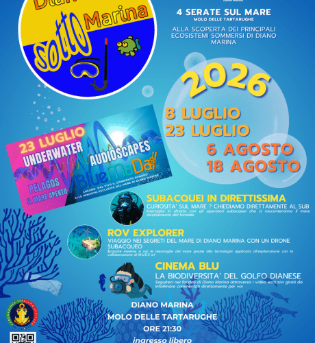Drone subacqueo, dirette dai fondali e “Cinema Blu”: le meraviglie marine di Diano Marina tornano protagoniste il 6 e 18 agosto