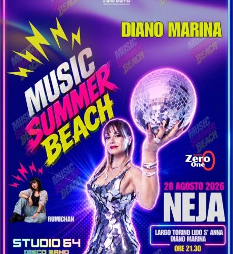 “Music Summer Beach” accende Diano Marina: il 28 agosto grande spettacolo con Neja e la Studio 54 Disco Band