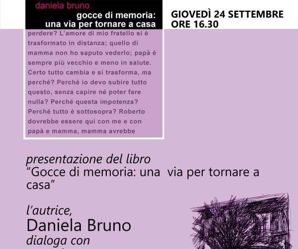 “Gocce di memoria”: a Bordighera la presentazione del libro di Daniela Bruno