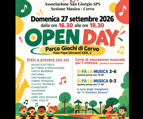 La musica scende in piazza a Cervo: strumenti, cori e corsi per l’infanzia all’Open Day del 27 settembre