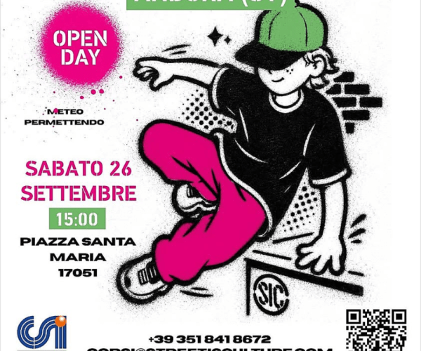 Open Day di Parkour ad Andora: sabato 26 settembre si scende in piazza con Street is Culture