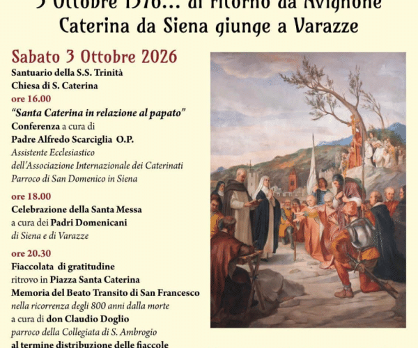 “Insieme per ricordare i 650 anni”: Varazze celebra l’arrivo di Caterina da Siena con un ricco programma