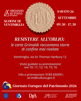 “Resistere all’oblio”: a Ventimiglia le carte Grimaldi in mostra per le Giornate Europee del Patrimonio