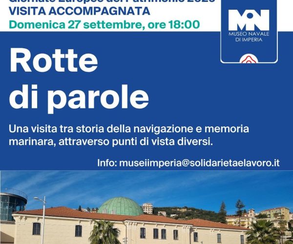 Storie di mare e navigazione: il 27 settembre il Museo Navale di Imperia celebra le Giornate del Patrimonio