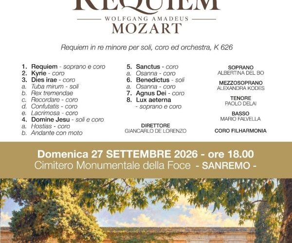 Emozione e solennità a Sanremo: l’Orchestra Sinfonica e il Coro FilHarmonia eseguono il Requiem di Mozart