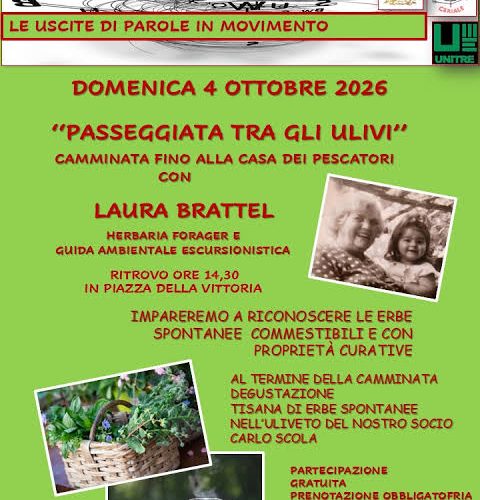 “Passeggiata tra gli ulivi” a Ceriale: alla scoperta delle erbe spontanee con Laura Brattel
