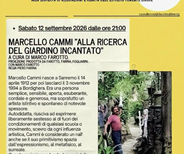 “Tesori di Ponente” a Vallecrosia: il 12 settembre una serata dedicata all’arte di Marcello Cammi