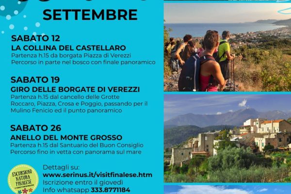 Natura e panorami mozzafiato: il programma delle escursioni di settembre a Borgio Verezzi
