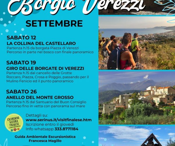 Natura e panorami mozzafiato: il programma delle escursioni di settembre a Borgio Verezzi