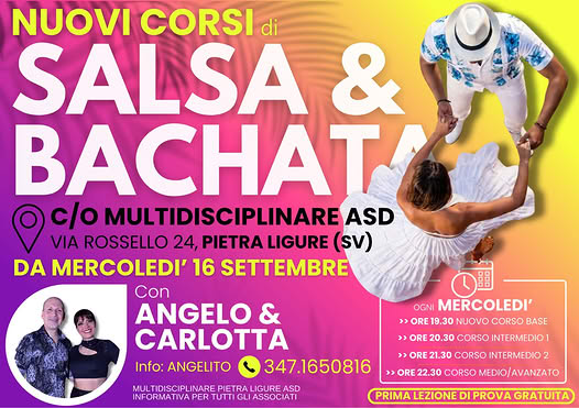 A Pietra Ligure tornano i ritmi caraibici: dal 16 settembre i nuovi corsi di Salsa e Bachata