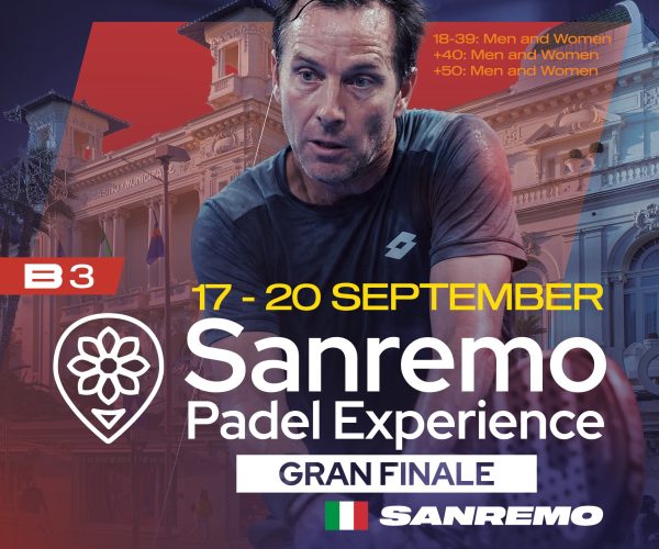 Sanremo capitale internazionale del padel: dal 17 al 20 settembre la Gran Finale della “Padel Experience”
