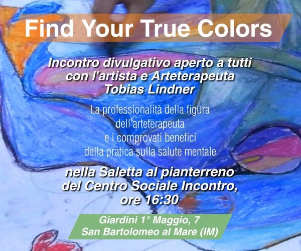 “Find Your True Colors”: a San Bartolomeo al Mare un incontro dedicato all’arteterapia con Tobias Lindner