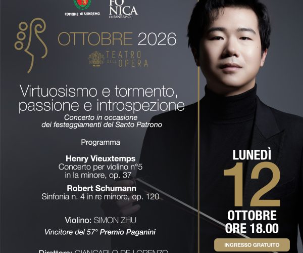 L’Orchestra Sinfonica di Sanremo apre la nuova stagione: lunedì 12 ottobre il concerto inaugurale gratuito per San Romolo