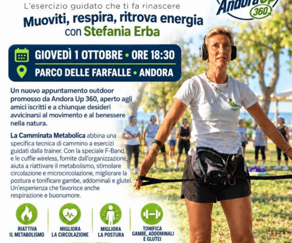 Benessere all’aria aperta ad Andora: il 1° ottobre appuntamento con la Camminata Metabolica