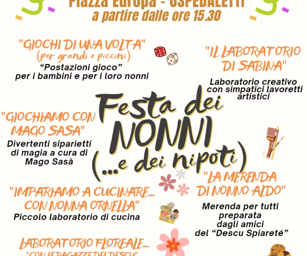 Festa dei Nonni a Ospedaletti: domenica 18 ottobre un pomeriggio di giochi, laboratori e magia