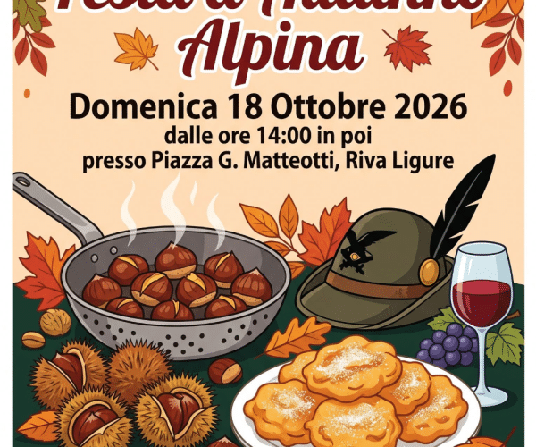 Festa d’Autunno Alpina a Riva Ligure: domenica 18 ottobre un pomeriggio di sapori e solidarietà