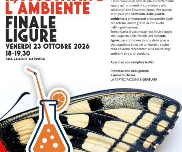 “Ali che raccontano l’ambiente”: a Finale Ligure un aperitivo scientifico per scoprire il mondo delle farfalle