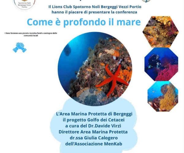 “Come è profondo il mare”: a Bergeggi la conferenza dei Lions sull’Area Marina Protetta