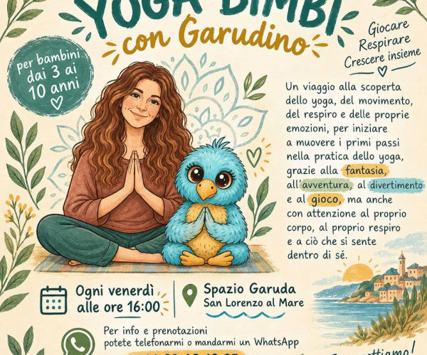 “Yoga Bimbi con Garudino”: a San Lorenzo al Mare un percorso tra gioco e respiro per i più piccoli