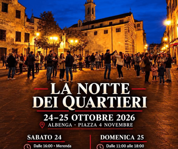“La Notte dei Quartieri” ad Albenga: un intero weekend tra gastronomia, DJ set e giochi medievali