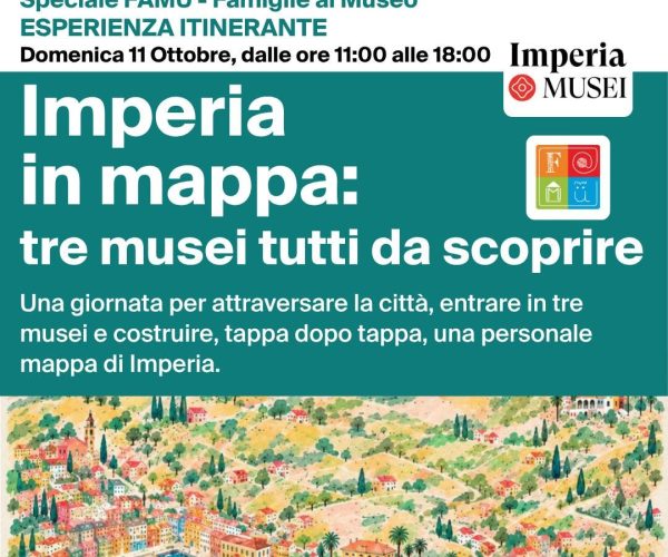 “Imperia in mappa”: domenica 11 ottobre un’esperienza itinerante per le Famiglie al Museo