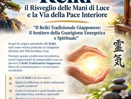 “Il Risveglio delle Mani di Luce”: a Imperia una conferenza gratuita per scoprire il vero Reiki Tradizionale Giapponese