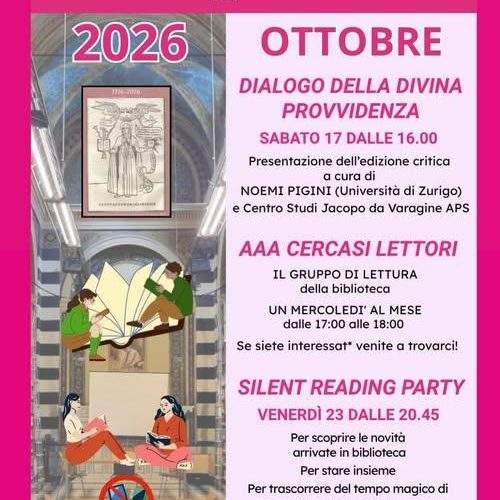 Ottobre in biblioteca a Varazze: dal “Dialogo della Divina Provvidenza” al Silent Reading Party