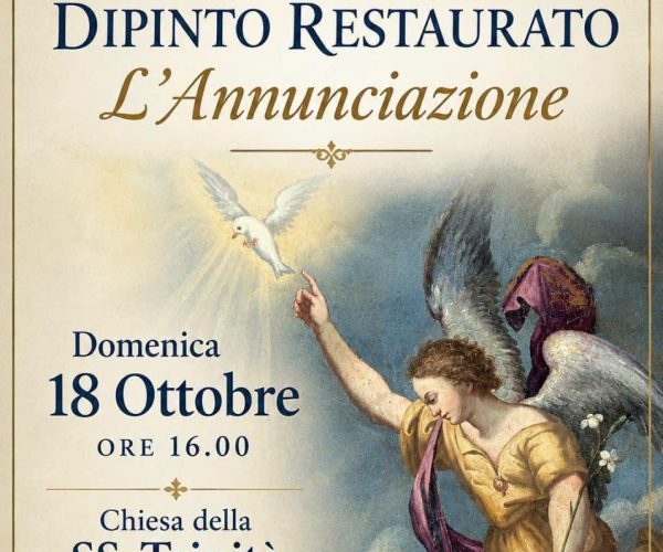 Il patrimonio artistico di Taggia ritrova un tesoro: alla Chiesa della SS. Trinità si svela “L’Annunciazione” restaurata