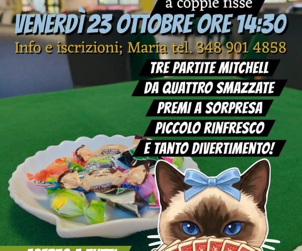 San Bartolomeo al Mare: al Centro Sociale Incontro torna l’atteso Torneo di Burraco