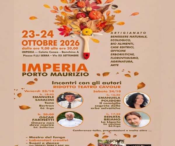 “Natura & Benessere” a Imperia: a Porto Maurizio un weekend tra mercato ecosostenibile, incontri letterari e laboratori