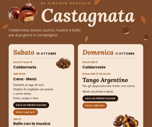 Castagnata e Tango Argentino ad Arenzano: il programma del 10 e 11 ottobre