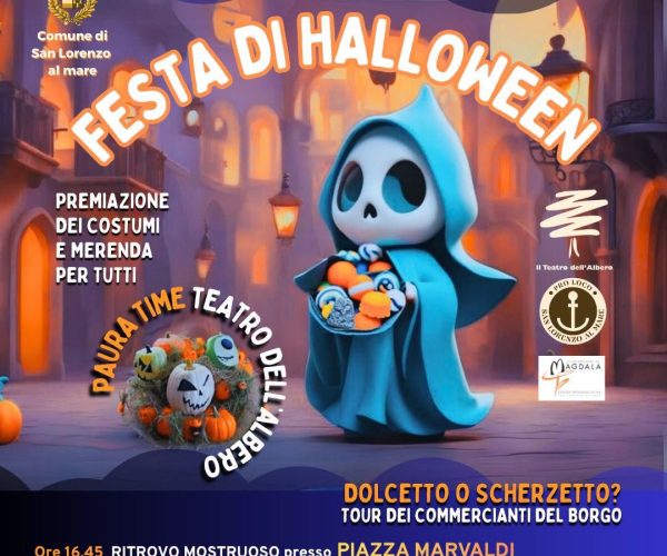 “Festa di Halloween” a San Lorenzo al Mare: spettacoli, merenda e tour “Dolcetto o Scherzetto” per le vie del borgo