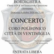 La grande musica corale fa tappa a Bordighera: il 4 ottobre concerto del Coro Polifonico Città di Ventimiglia