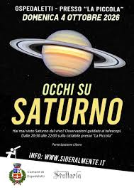 “Occhi su Saturno”: a Ospedaletti una serata per ammirare il Signore degli Anelli